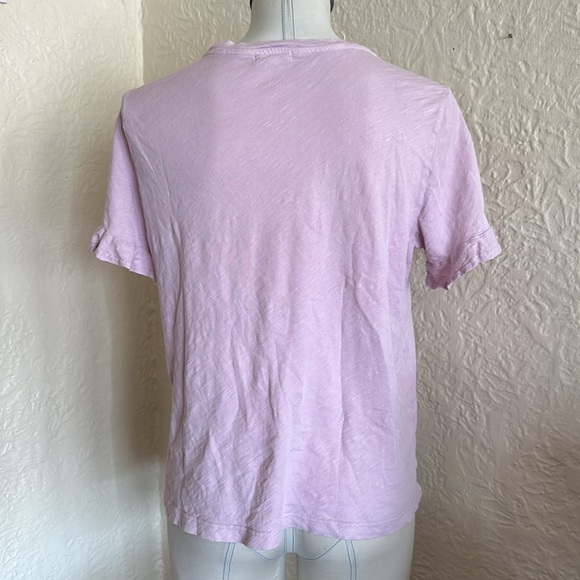 Sundry Light Purple Lilac Ruffle Short Sleeve T-Shirt 1 - Picture 5 of 10